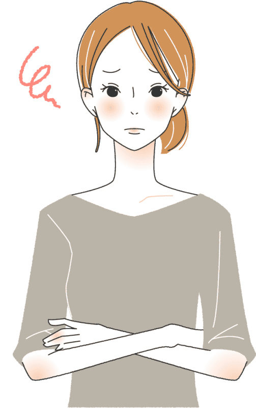 困ってる女性のイラスト